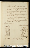 Munckley, Nicholas: certificate of election to the Royal Society