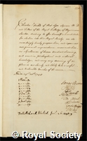 Feake, Charles: certificate of election to the Royal Society