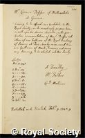 Cramer, Gabriel: certificate of election to the Royal Society