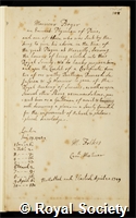 Boyer, Jean Baptiste Nicolas: certificate of election to the Royal Society