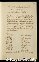 Oglethorpe, James Edward: certificate of election to the Royal Society