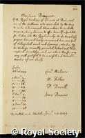 Bouguer, Pierre: certificate of election to the Royal Society