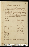 Alcock, Nathan: certificate of election to the Royal Society