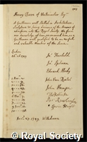 Cheere, Henry: certificate of election to the Royal Society