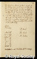 Folard, Jean Charles: certificate of election to the Royal Society