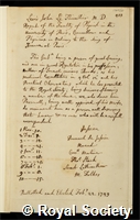 Thieuillier, Louis Jean Le: certificate of election to the Royal Society