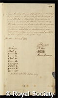 Browne, Isaac Hawkins: certificate of election to the Royal Society