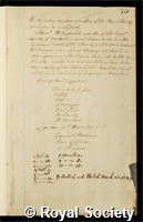 Argenville, Antoine Joseph Degallier D': certificate of election to the Royal Society