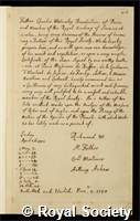 Walmesley, Charles: certificate of election to the Royal Society