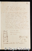 Guignes, Joseph de: certificate of election to the Royal Society