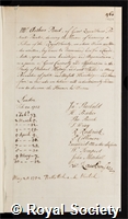 Pond, Arthur: certificate of election to the Royal Society