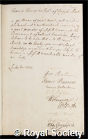 Fauquier, Francis: certificate of election to the Royal Society