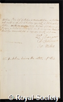 Price, William: certificate of election to the Royal Society