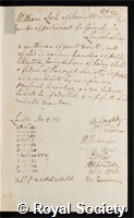 Lock, William: certificate of election to the Royal Society