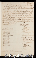 Crusius, Lewis: certificate of election to the Royal Society