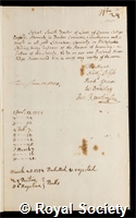 Smith, Joseph: certificate of election to the Royal Society
