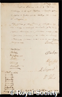 Caumont, R: certificate of election to the Royal Society