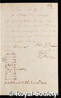 Lewis, George: certificate of election to the Royal Society