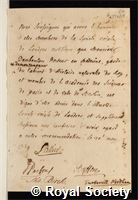 Daubenton, Louis Jean Marie: certificate of election to the Royal Society