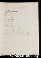 Beccaria, Giovanni Battista: certificate of election to the Royal Society