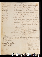 Bougainville, Louis Antoine de: certificate of election to the Royal Society
