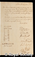 Schlosser, Jan Albert: certificate of election to the Royal Society