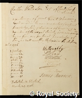 Wollaston, Charlton: certificate of election to the Royal Society