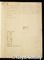 Manetti, Xaverius: certificate of election to the Royal Society