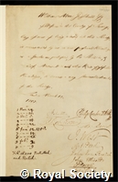 Godschall, William Man: certificate of election to the Royal Society