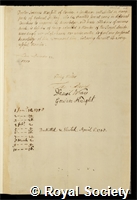 Marsili, Giovanni: certificate of election to the Royal Society