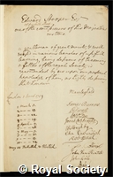 Hooper, Edward: certificate of election to the Royal Society