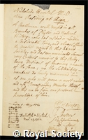 Himsel, Nicolaus de: certificate of election to the Royal Society