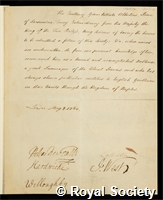 Albertini, Giambattista: certificate of election to the Royal Society