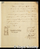 Ferner, Benedict: certificate of election to the Royal Society