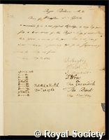 Baldwin, Roger: certificate of election to the Royal Society