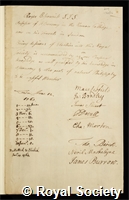Boscovich, Roger Joseph: certificate of election to the Royal Society