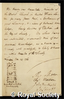 Haemstede, Hendrik van: certificate of election to the Royal Society
