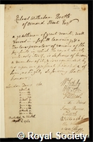 Bootle, Richard Wilbraham: certificate of election to the Royal Society