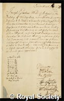 Gaertner, Joseph: certificate of election to the Royal Society