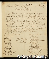 Wood, Thomas: certificate of election to the Royal Society