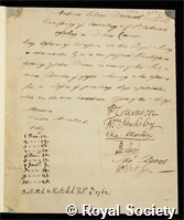 Ducarel, Andrew Coltee: certificate of election to the Royal Society