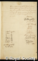 Fitzherbert, William: certificate of election to the Royal Society