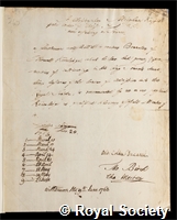 Meighan, Sir Christopher: certificate of election to the Royal Society