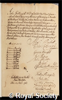 Fothergill, John: certificate of election to the Royal Society