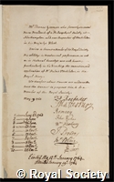 Yeoman, Thomas: certificate of election to the Royal Society