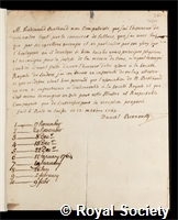 Berthoud, Ferdinand: certificate of election to the Royal Society