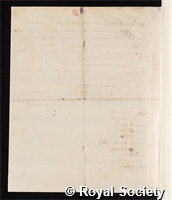 Berthoud, Ferdinand: certificate of election to the Royal Society