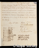 Swinney, Sidney: certificate of election to the Royal Society