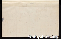 Harvey, Eliab: certificate of election to the Royal Society