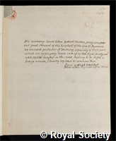 Moltke, Adam Gottlob: certificate of election to the Royal Society